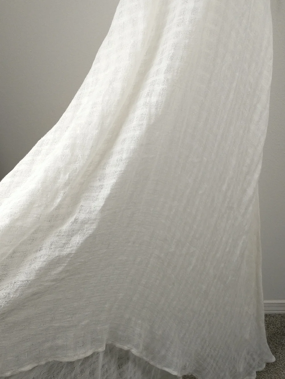 Cult Gaia Halter Maxi Dress XS Off White Sheer Linen Gauze Beach Coverup